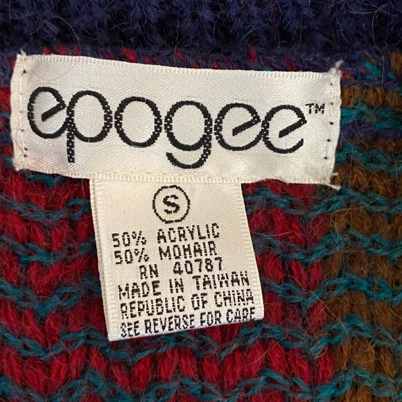 Vintage Epogee Plaid Mohair Button Cardigan Old Money Classic Preppy Country-S - Picture 8 of 9